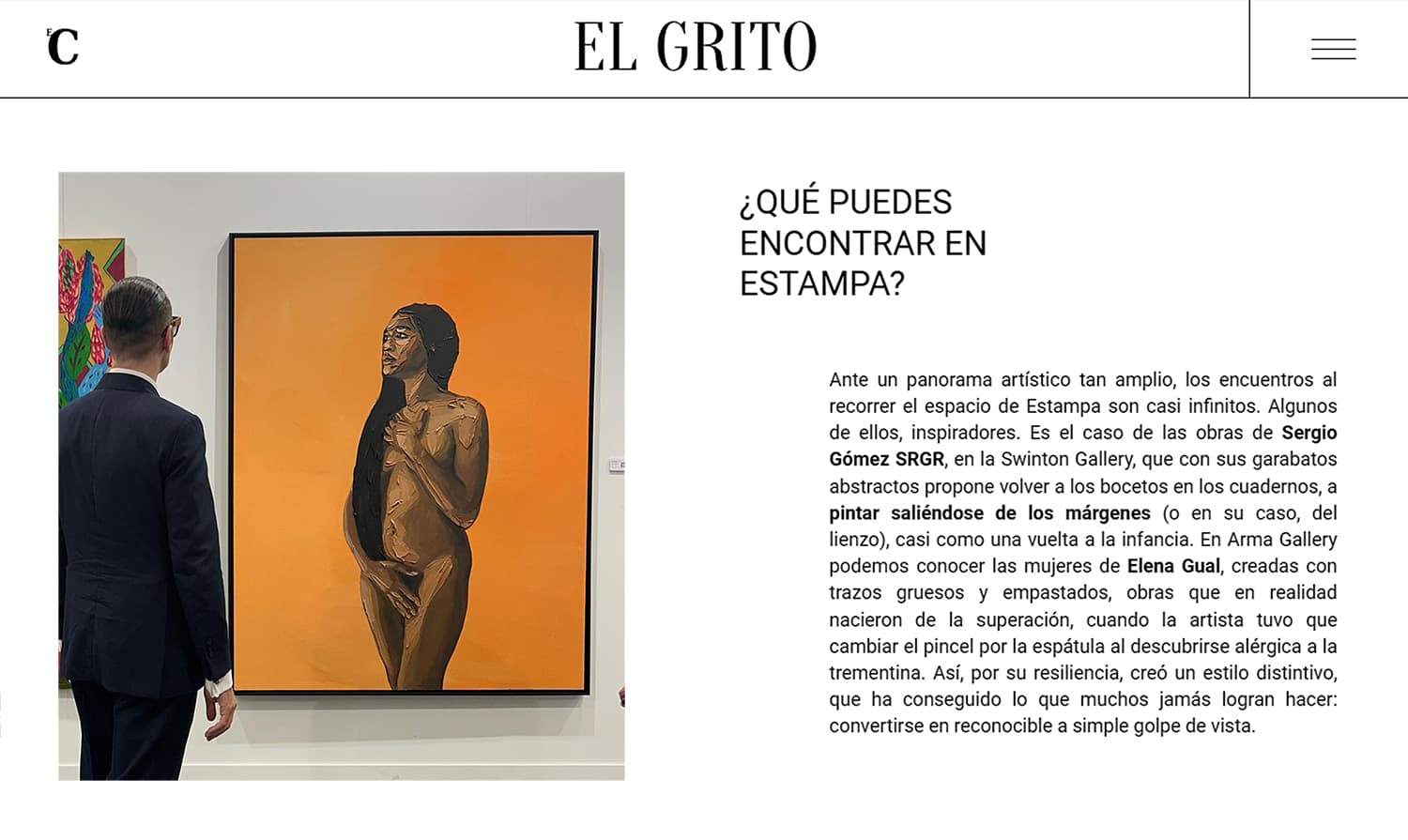 ARMA GALLERY - Contemporary Art - Press - El Confidencial - Estampa 2023
