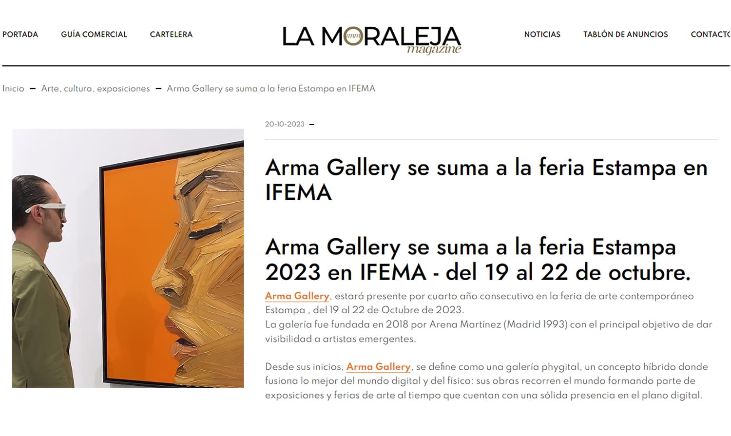 ARMA GALLERY - Contemporary Art - Press - La Moraleja - Estampa 2023